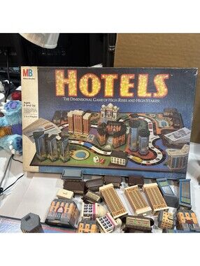Milton Bradley 1987 Hotels Board Game 100% Complete